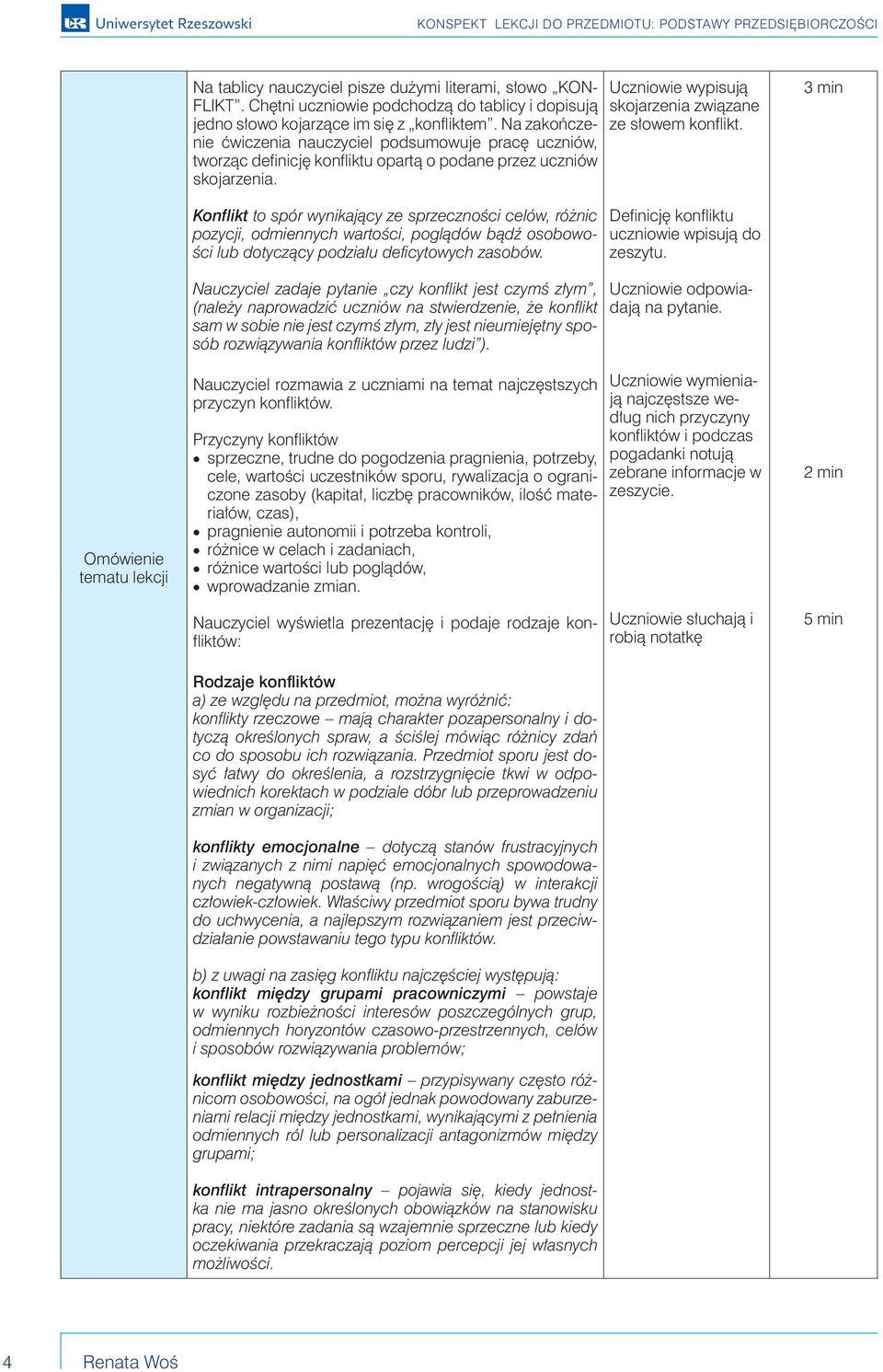 3 min Omówienie tematu lekcji Konflikt to spór wynikający ze sprzeczności celów, różnic pozycji, odmiennych wartości, poglądów bądź osobowości lub dotyczący podziału deficytowych zasobów.