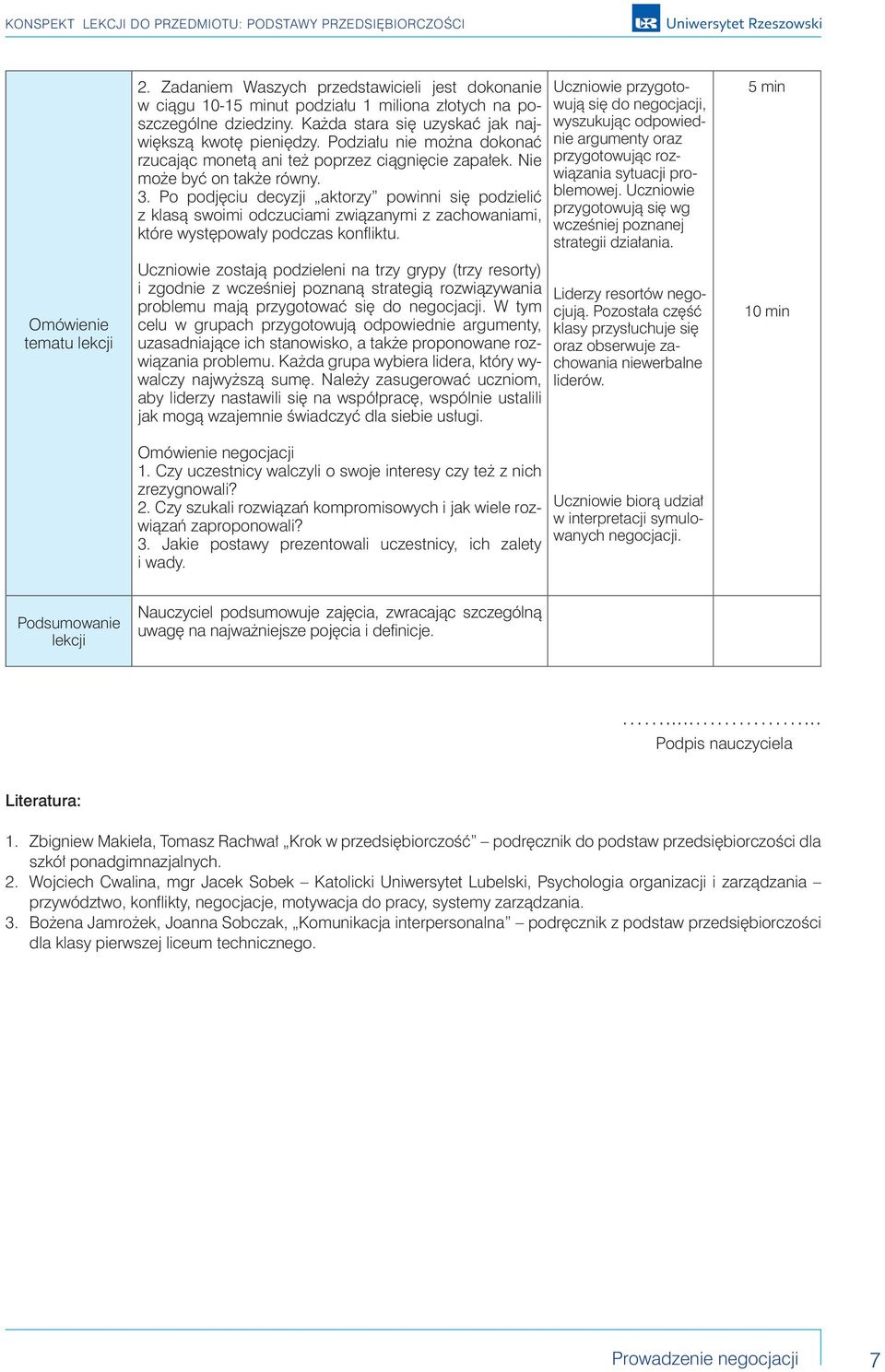 Po podjęciu decyzji aktorzy powinni się podzielić z klasą swoimi odczuciami związanymi z zachowaniami, które występowały podczas konfliktu.