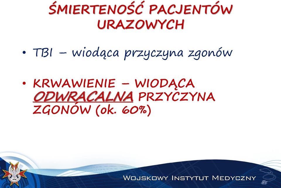 przyczyna zgonów KRWAWIENIE