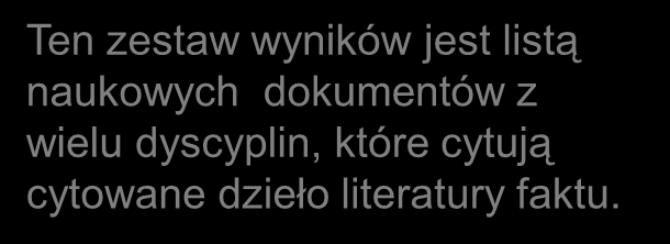 CITED REFERENCE SEARCH dla KSIĄŻKI - wyniki Ten zestaw wyników jest Note listą the variations in naukowych