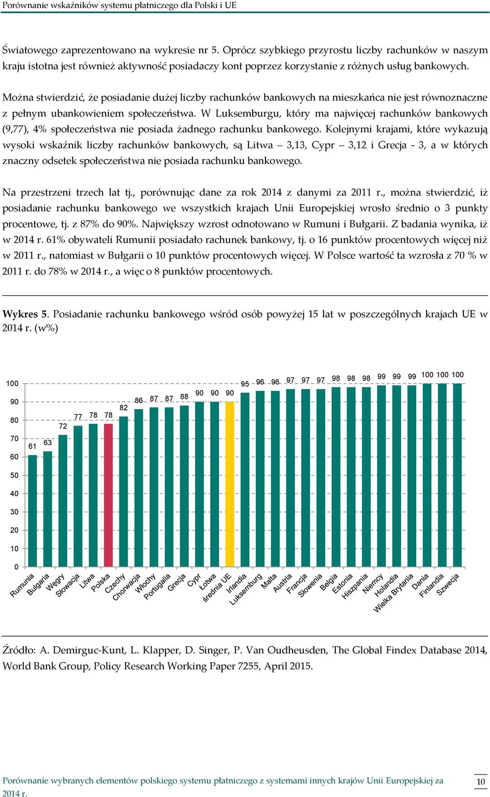 Można stwierdzić, że posiadanie dużej liczby rachunków bankowych na mieszkańca nie jest równoznaczne z pełnym ubankowieniem społeczeństwa.