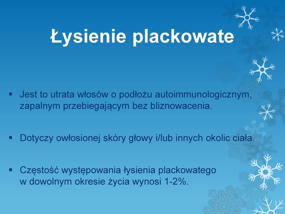 Dotyczy owłosionej skóry głowy i/lub innych okolic ciała.