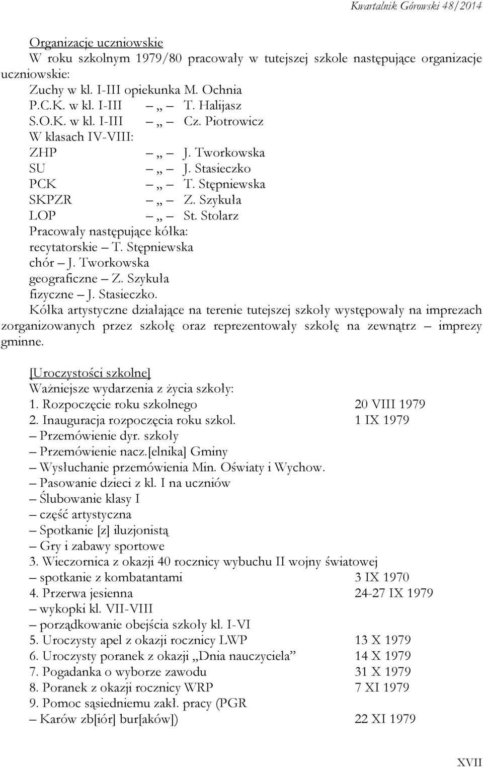 Tworkowska geograficzne Z. Szykuła fizyczne J. Stasieczko.