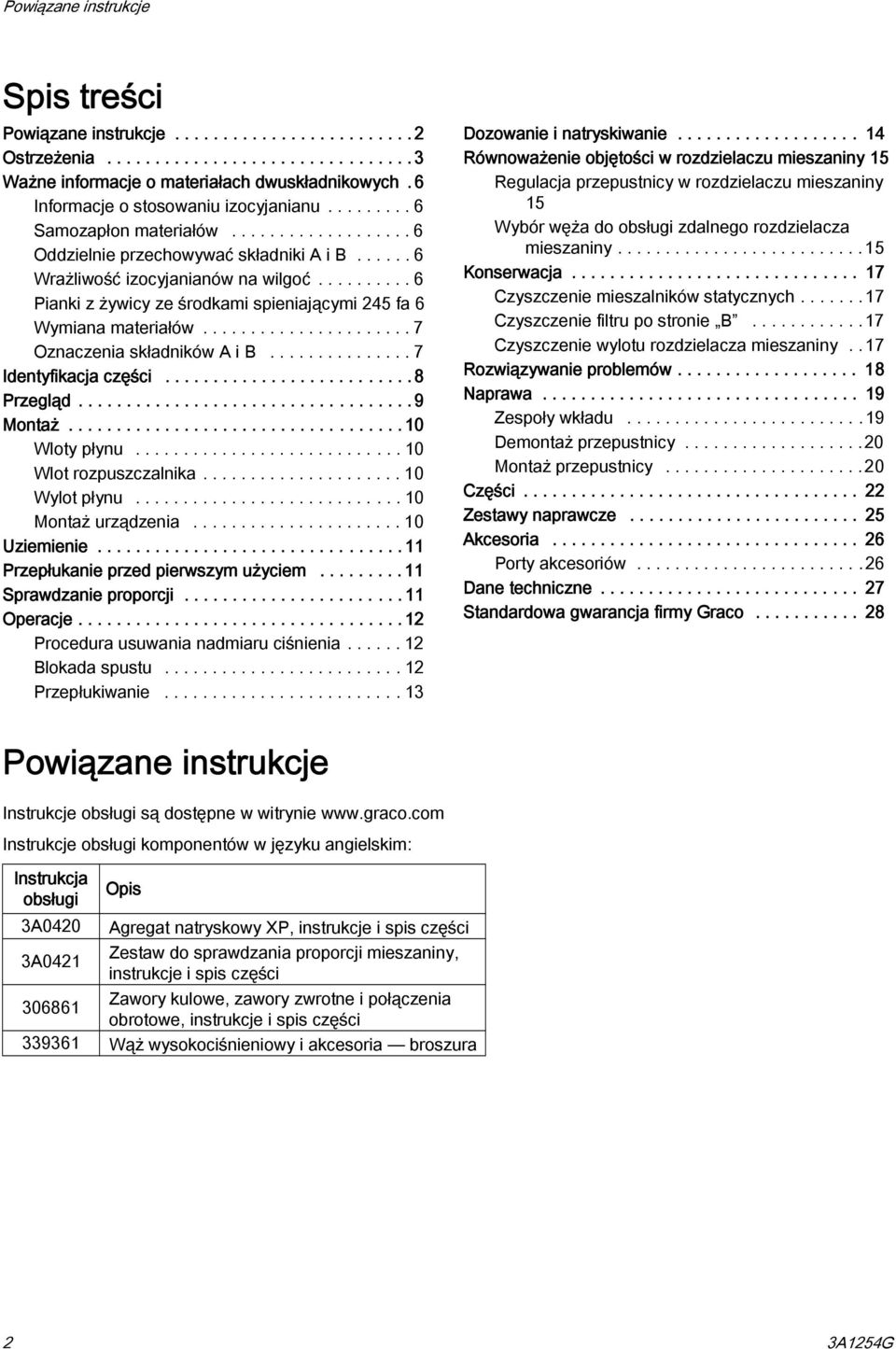 ......... 6 Pianki z żywicy ze środkami spieniającymi 45 fa 6 Wymiana materiałów...................... 7 Oznaczenia składników A i B............... 7 Identyfikacja części.......................... 8 Przegląd.