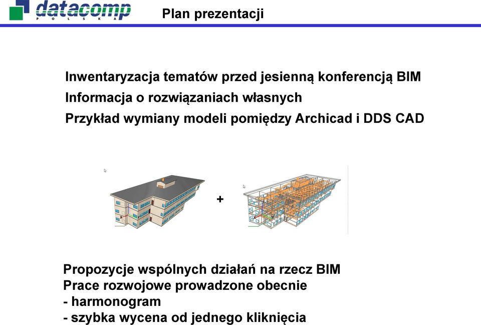 Archicad i DDS CAD + Propozycje wspólnych działań na rzecz BIM Prace