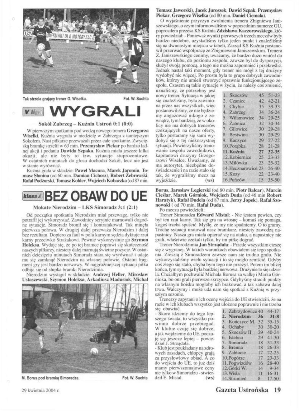 Nasi piłkarze przeważali przez całe spotkanie. Zwycięską bramkę strzelił w 63 min. Przemysław Piekar po bardzo ładnej akcji i podaniu Dawida Szpaka.