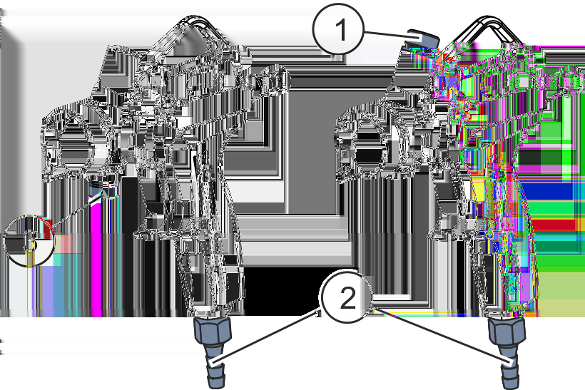 Ręczny aparat do natryskiwania HS 25 POLSKI 5.3 Wymiary Rys. 2: Wymiary 5.4 Przyłącza Rys. 3: Przyłącza 1. Przewód zasilania sprężonym powietrzem podłączyć do przyłącza sprężonego powietrza ( Rys.