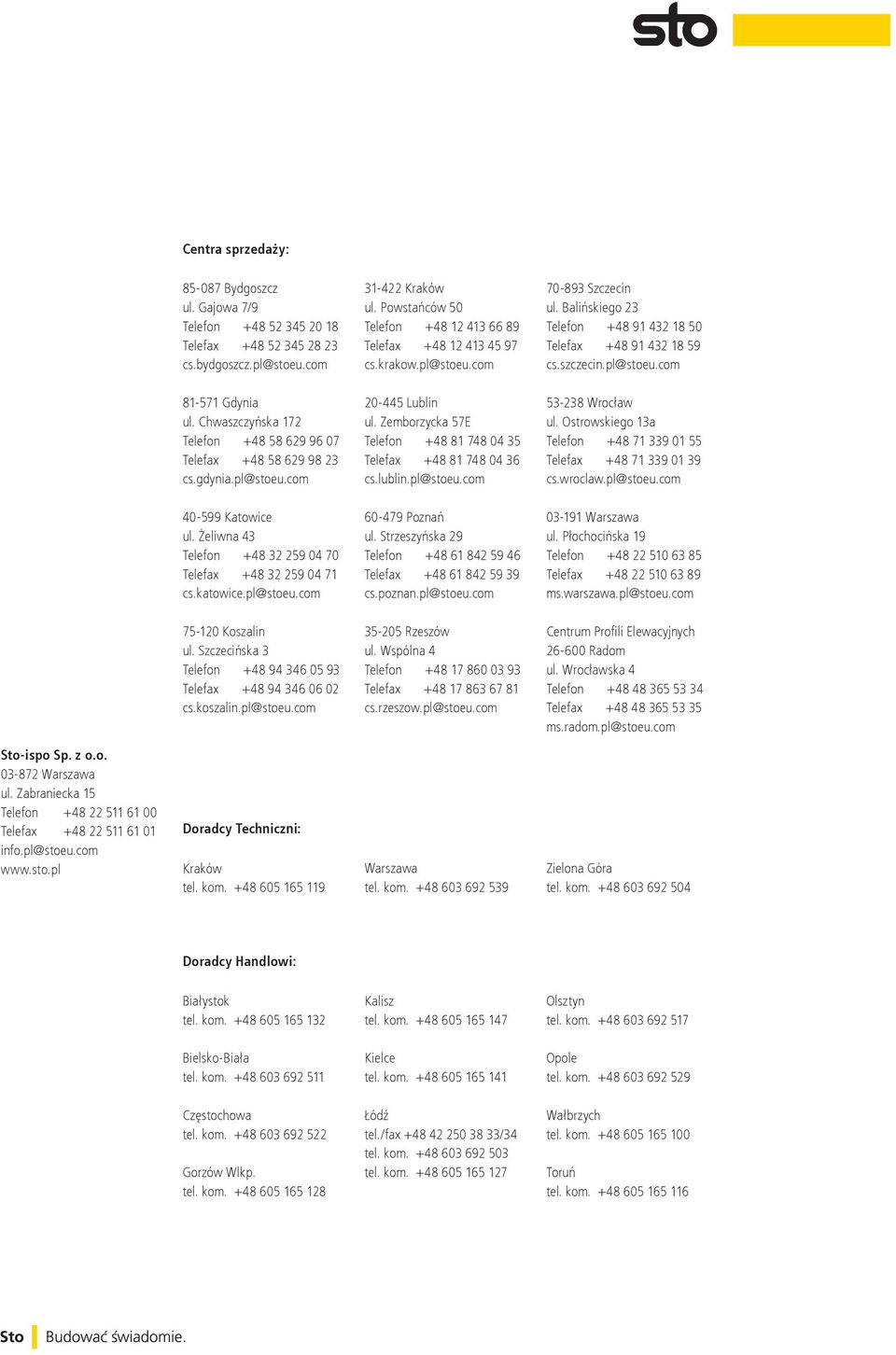 Chwaszczyńska 172 Telefon +48 58 629 96 07 Telefax +48 58 629 98 23 cs.gdynia.pl@stoeu.com 20-445 Lublin ul. Zemborzycka 57E Telefon +48 81 748 04 35 Telefax +48 81 748 04 36 cs.lublin.pl@stoeu.com 53-238 Wrocław ul.