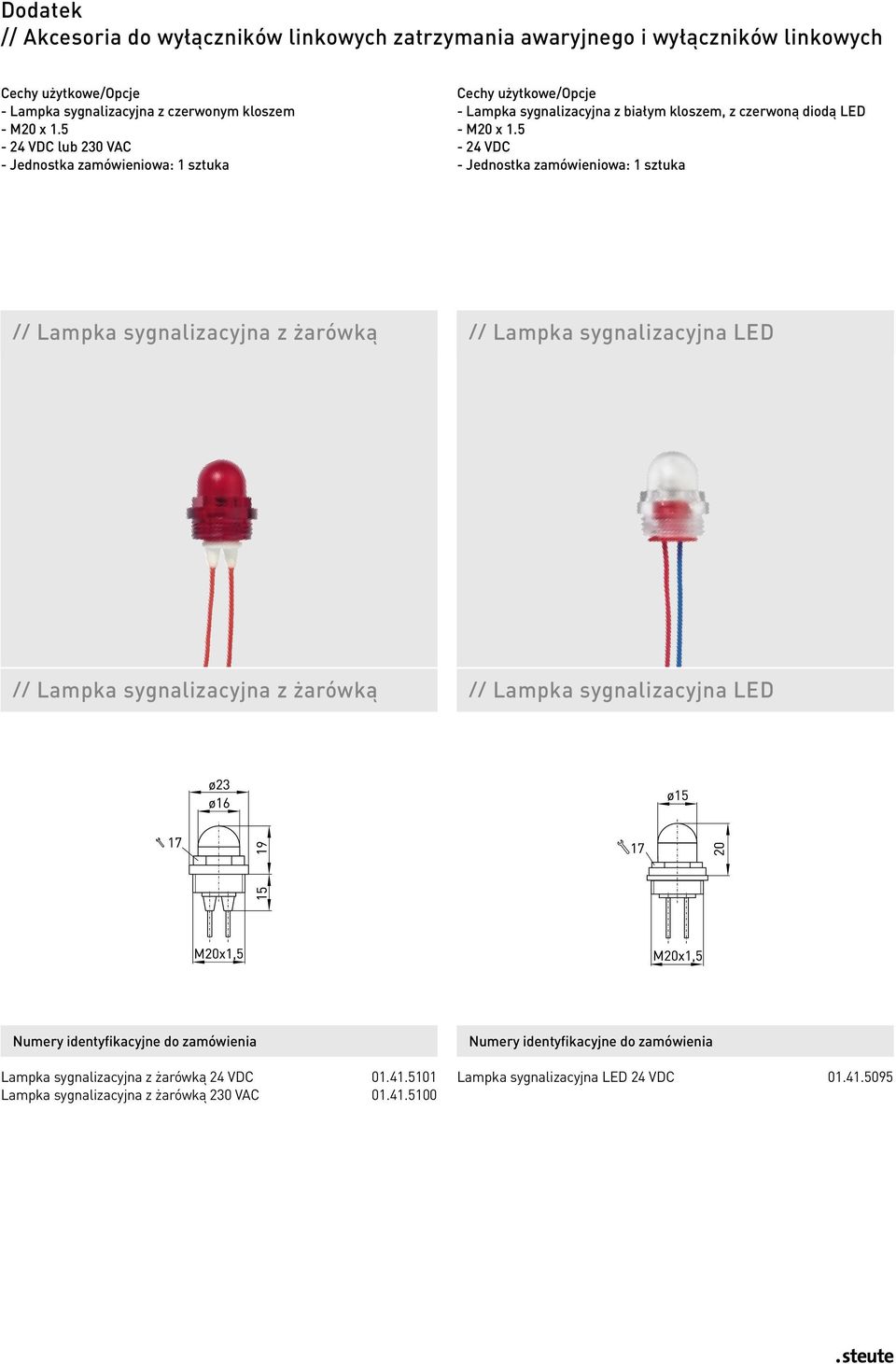 5-24 VDC // Lampka sygnalizacyjna z żarówką // Lampka sygnalizacyjna LED // Lampka sygnalizacyjna z żarówką // Lampka