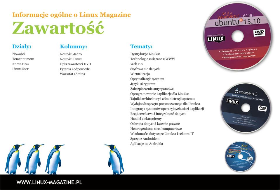 0 Szyfrowanie danych Wirtualizacja Optymalizacja systemu Języki skryptowe Zabezpieczenia antyspamowe Oprogramowanie i aplikacje dla Linuksa Tajniki architektury i administracji systemu