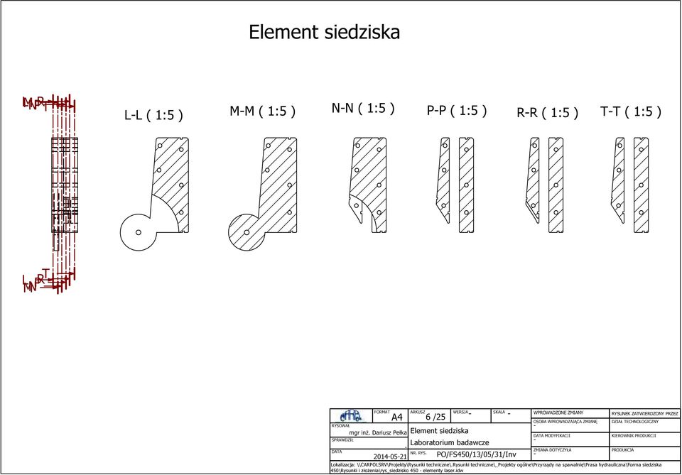 Dariusz Pełka Element siedziska 0405 PO/FS450/3/05/3/Inv