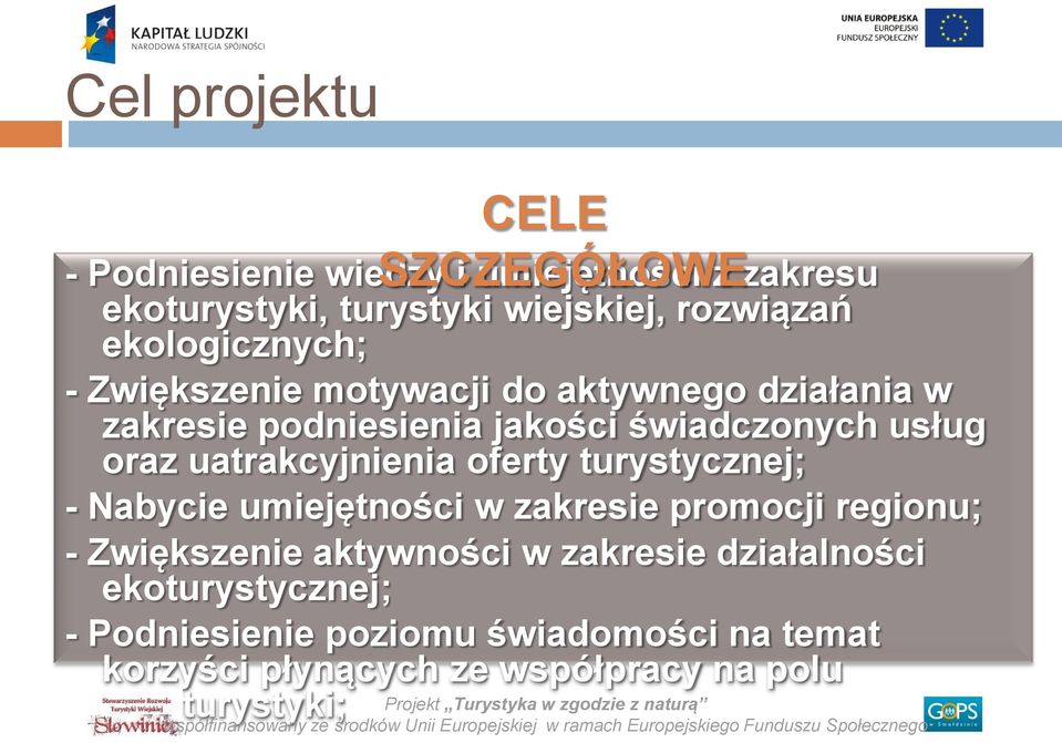 uatrakcyjnienia oferty turystycznej; - Nabycie umiejętności w zakresie promocji regionu; - Zwiększenie aktywności w