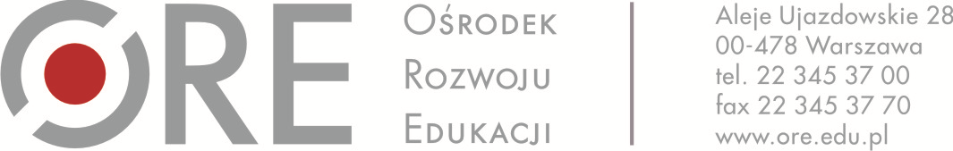 Warszawa, 21 stycznia 2016 r. ZAPYTANIE OFERTOWE Ośrodek Rozwoju Edukacji z siedzibą w Warszawie, Al. Ujazdowskie 28, ogłasza zapytanie ofertowe o wartości poniżej 30 000 euro (zgodnie z art. 4 pkt.