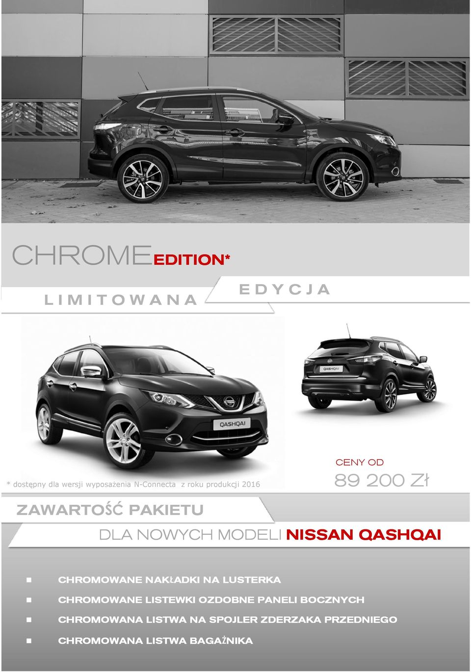 NOWYCH MODELI NISSAN QASHQAI CHROMOWANE NAKŁADKI ADKI NA LUSTERKA CHROMOWANE LISTEWKI