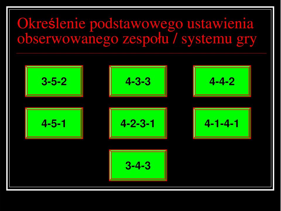 zespołu / systemu gry 3-5-2