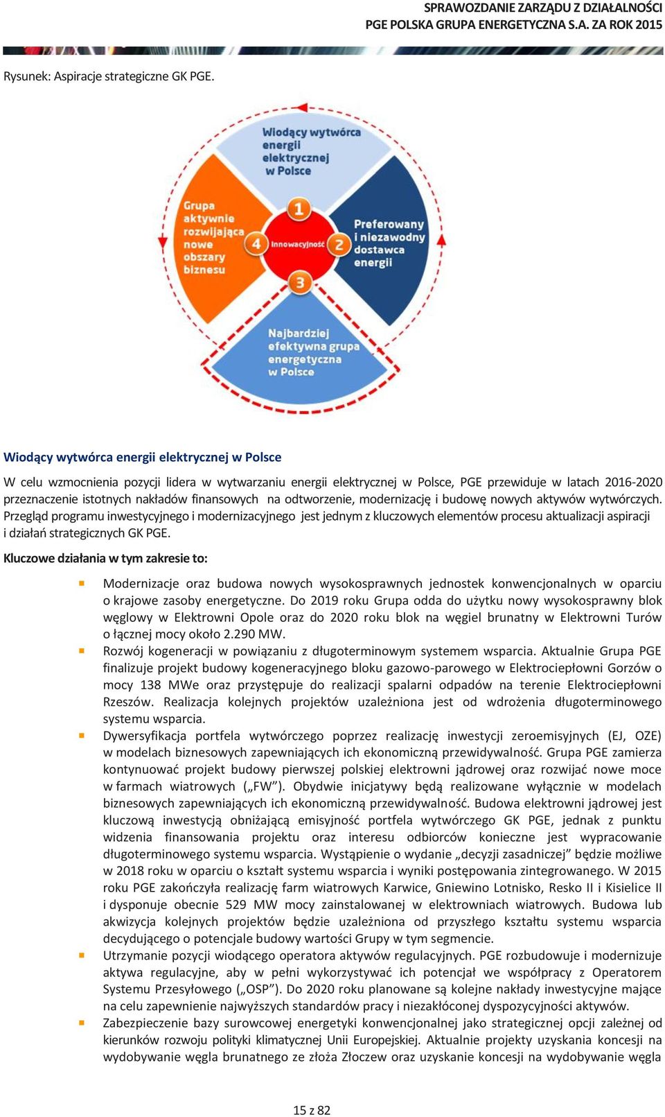 finansowych na odtworzenie, modernizację i budowę nowych aktywów wytwórczych.