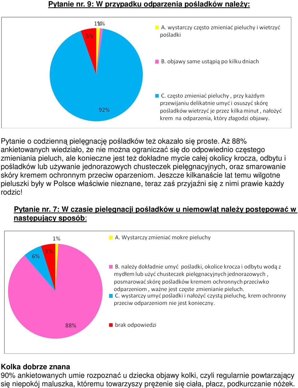 jednorazowych chusteczek pielęgnacyjnych, oraz smarowanie skóry kremem ochronnym przeciw oparzeniom.