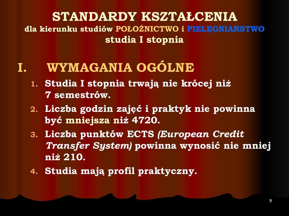 Liczba godzin zajęć i praktyk nie powinna być mniejsza niż 4720. 3.