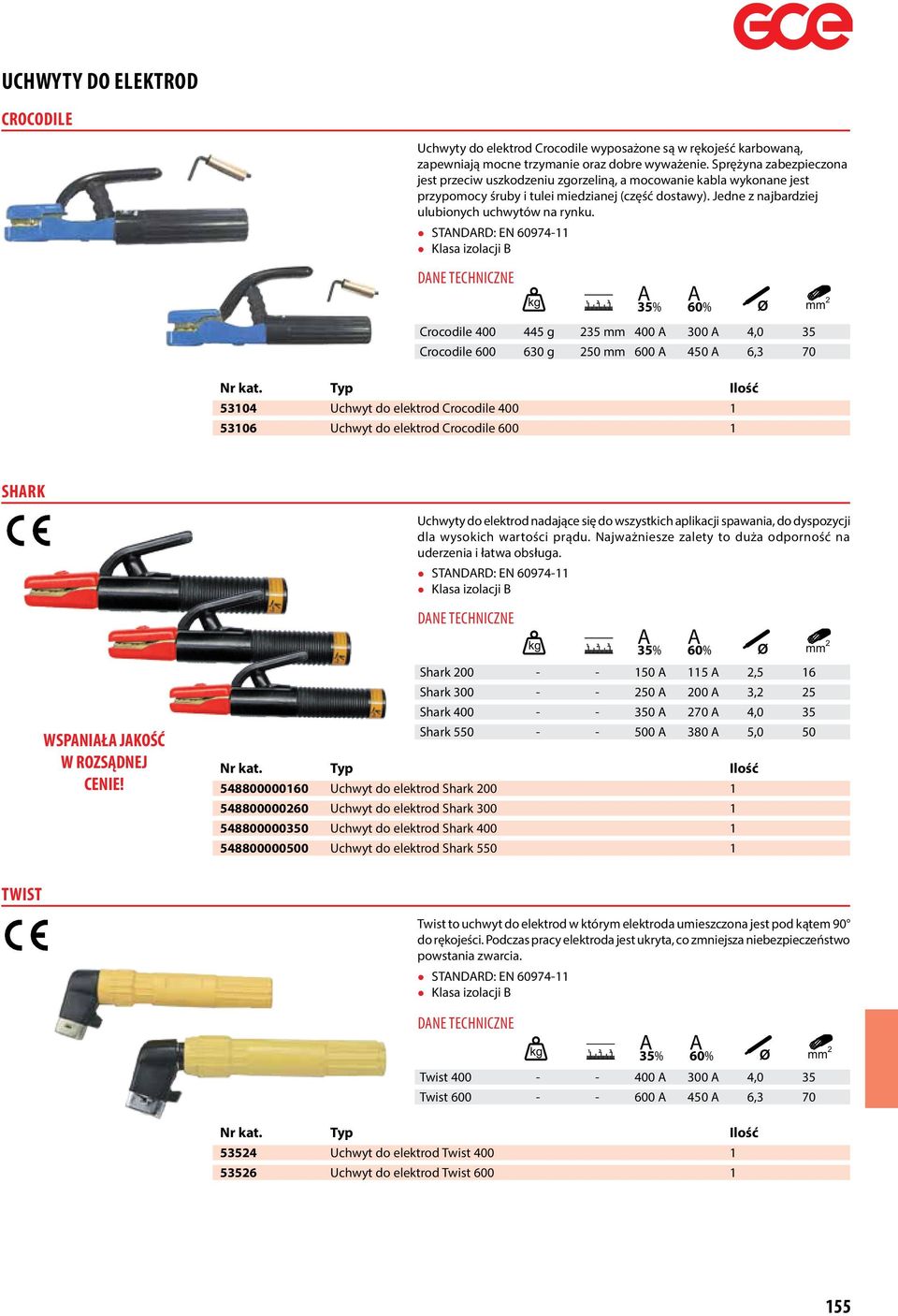 STNDRD: EN 60974-11 Klasa izolacji B CO 2 CO 2 Mix CO 2 Mix CO 2 100% 100% 100% DNE TECHNICZNE C Ø mm 2 Ø mm 2 C C 1 2 3 C 100% CO 2 Crocodile CO CO 2 2 CO400 Mix 2 445 Mix g 235 mm 400 CO 2 300 CO 2