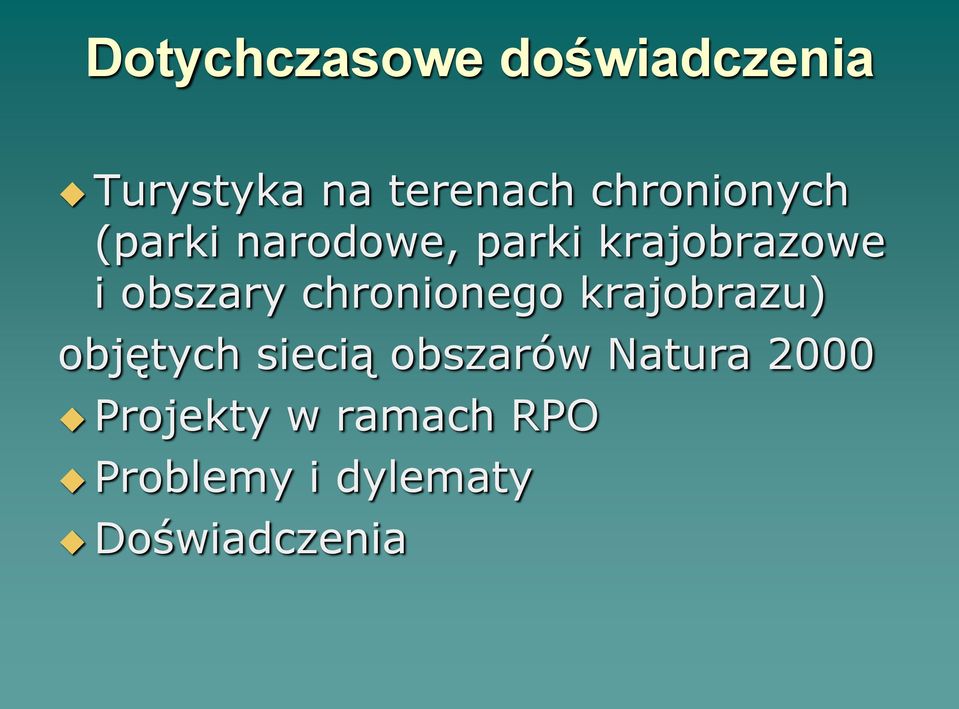 obszary chronionego krajobrazu) objętych siecią