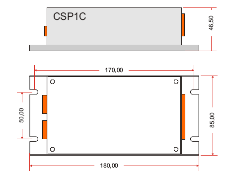 Terminal w wykonaniu aparatowym CSP1TAD Rysunek panelu czołowego terminala
