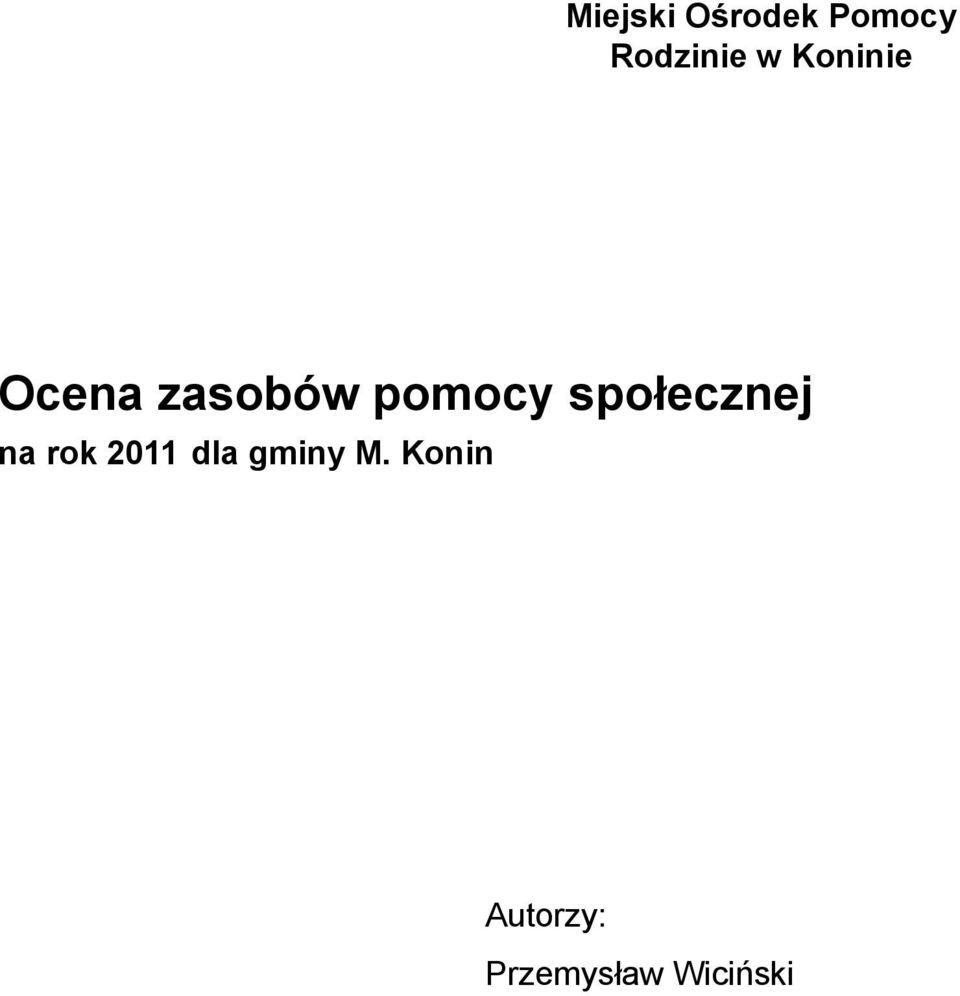 społecznej na rok 2011 dla gminy