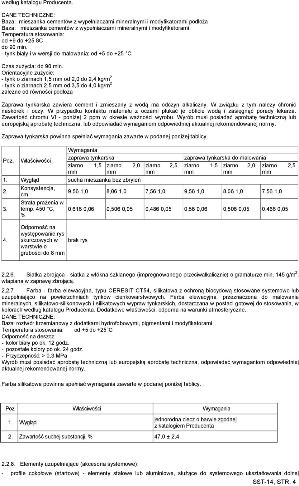 +25 8C do 90 min. - tynk biały i w wersji do malowania: od +5 do +25 C Czas zużycia: do 90 min.