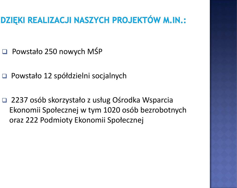 Ośrodka Wsparcia Ekonomii Społecznej w tym 1020