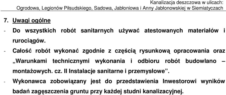 i odbioru robót budowlano montaŝowych. cz. II Instalacje sanitarne i przemysłowe.