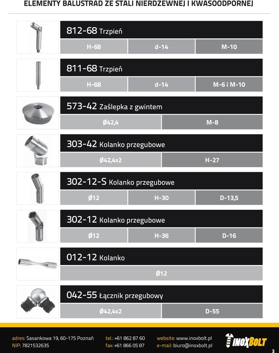 H-27 302-12-S Kolanko przegubowe Ø12 H-30 D-13,5 302-12 Kolanko