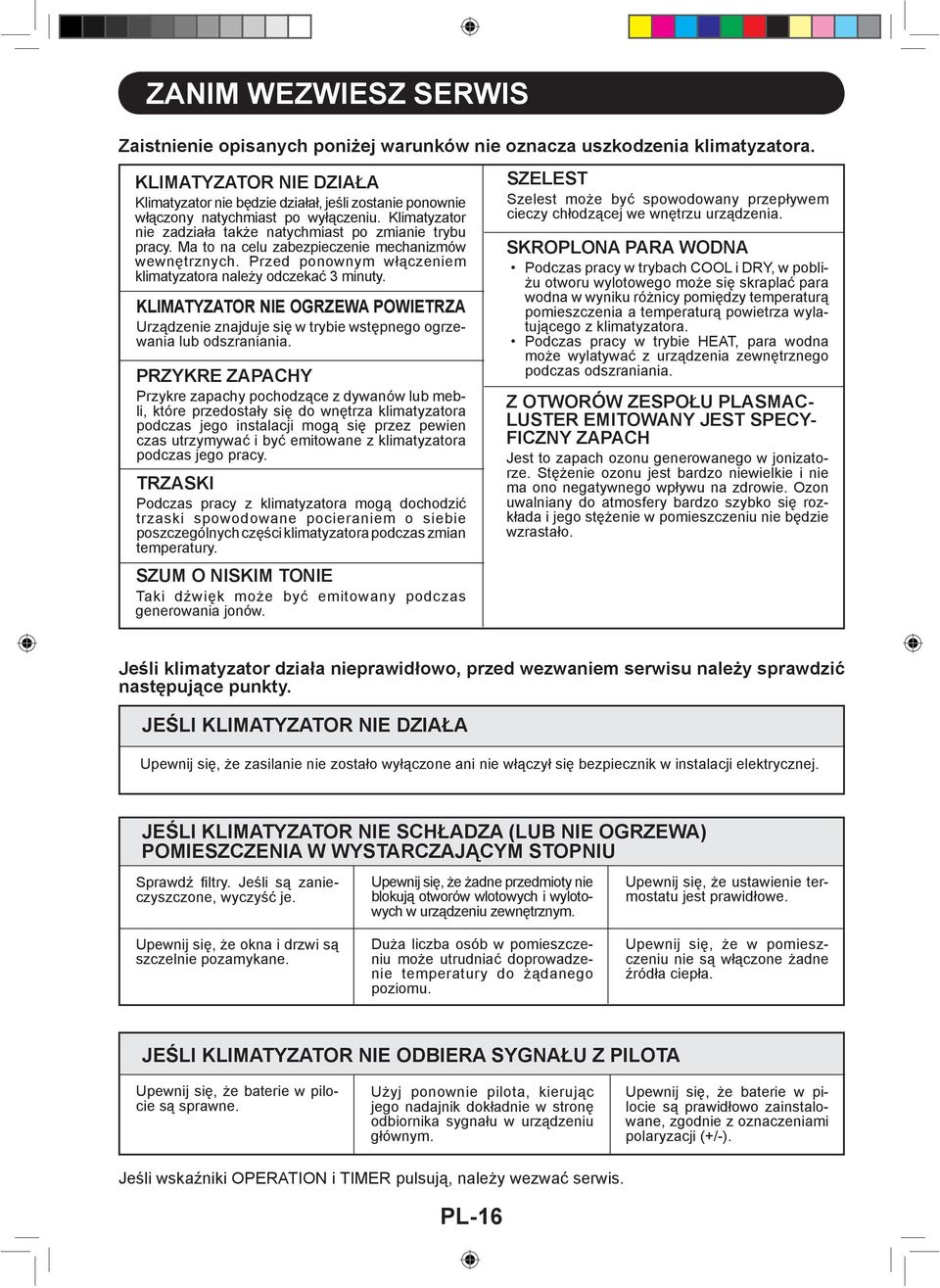 Ma to na celu zabezpieczenie mechanizmów wewnętrznych. Przed ponownym włączeniem klimatyzatora należy odczekać minuty.