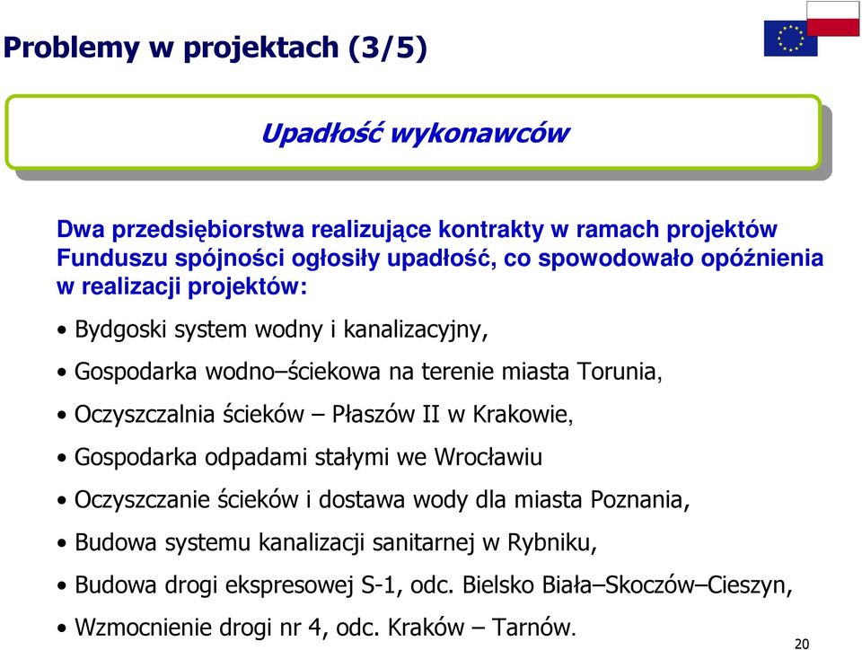 Torunia, Oczyszczalnia ścieków Płaszów II w Krakowie, Gospodarka odpadami stałymi we Wrocławiu Oczyszczanie ścieków i dostawa wody dla miasta Poznania,