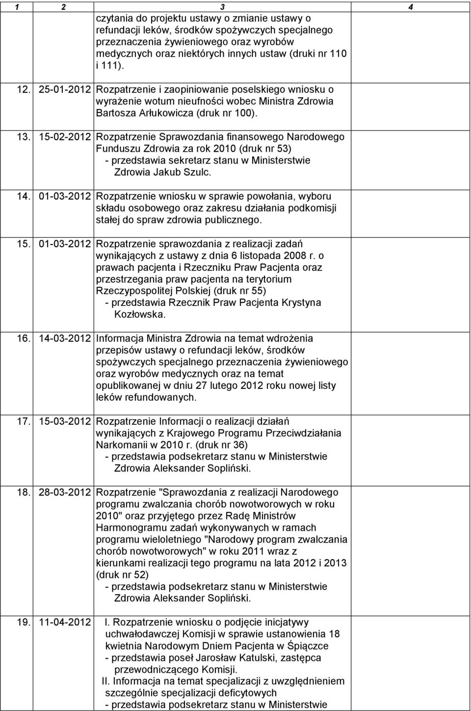 15-02-2012 Rozpatrzenie Sprawozdania finansowego Narodowego Funduszu Zdrowia za rok 2010 (druk nr 53) - przedstawia sekretarz stanu w Ministerstwie Zdrowia Jakub Szulc. 14.