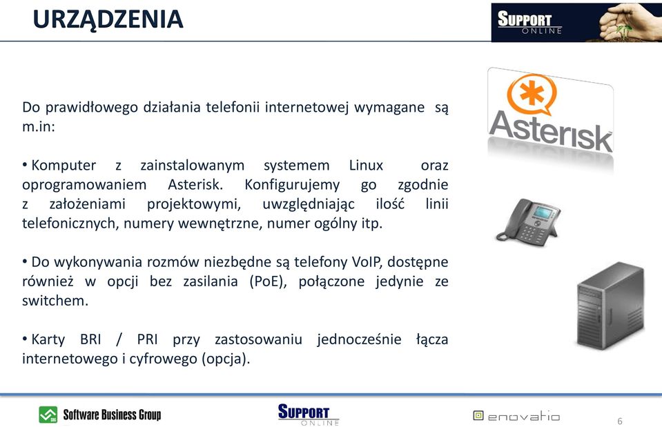 Konfigurujemy go zgodnie z założeniami projektowymi, uwzględniając ilośd linii telefonicznych, numery wewnętrzne, numer