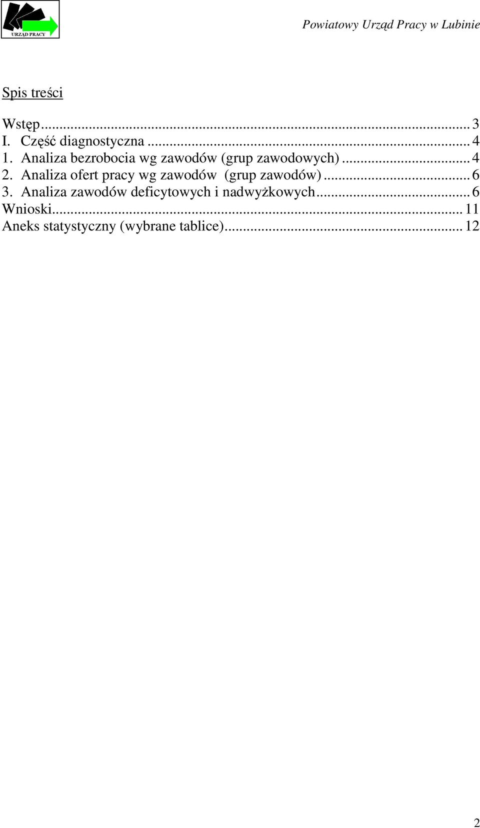 Analiza ofert pracy wg zawodów (grup zawodów)... 6 3.
