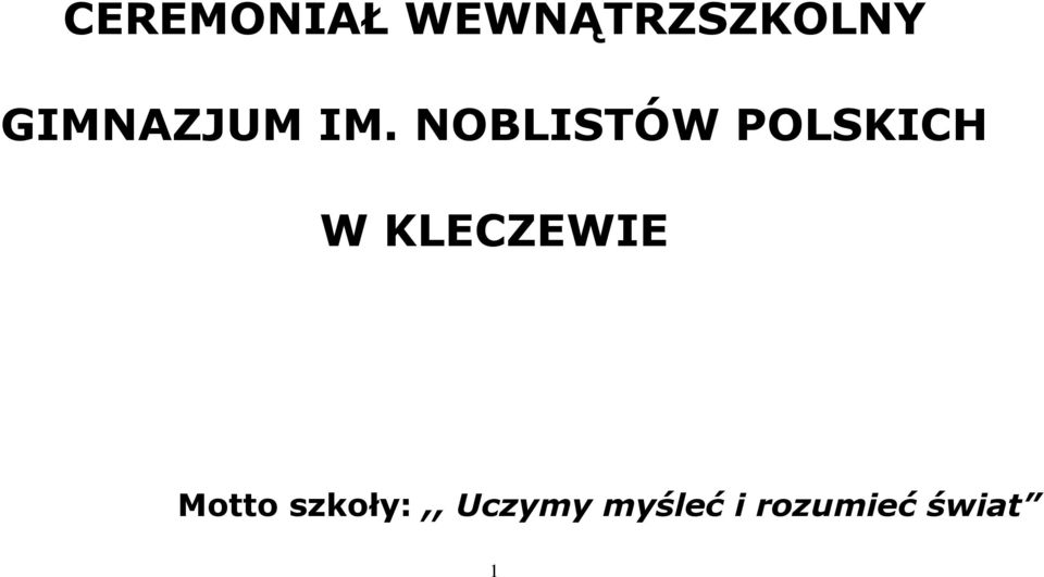 NOBLISTÓW POLSKICH W