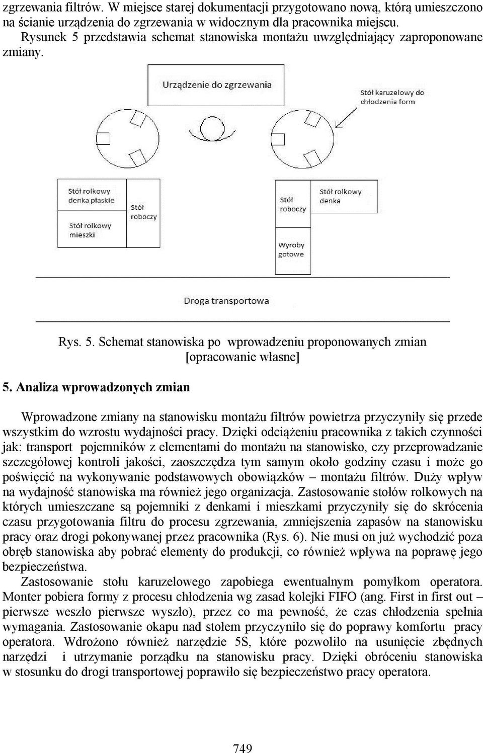 Analiza wprowadzonych zmian Wprowadzone zmiany na stanowisku montażu filtrów powietrza przyczyniły się przede wszystkim do wzrostu wydajności pracy.