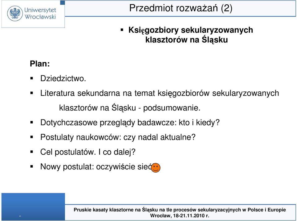 Literatura sekundarna na temat księgozbiorów sekularyzowanych klasztorów na Śląsku -