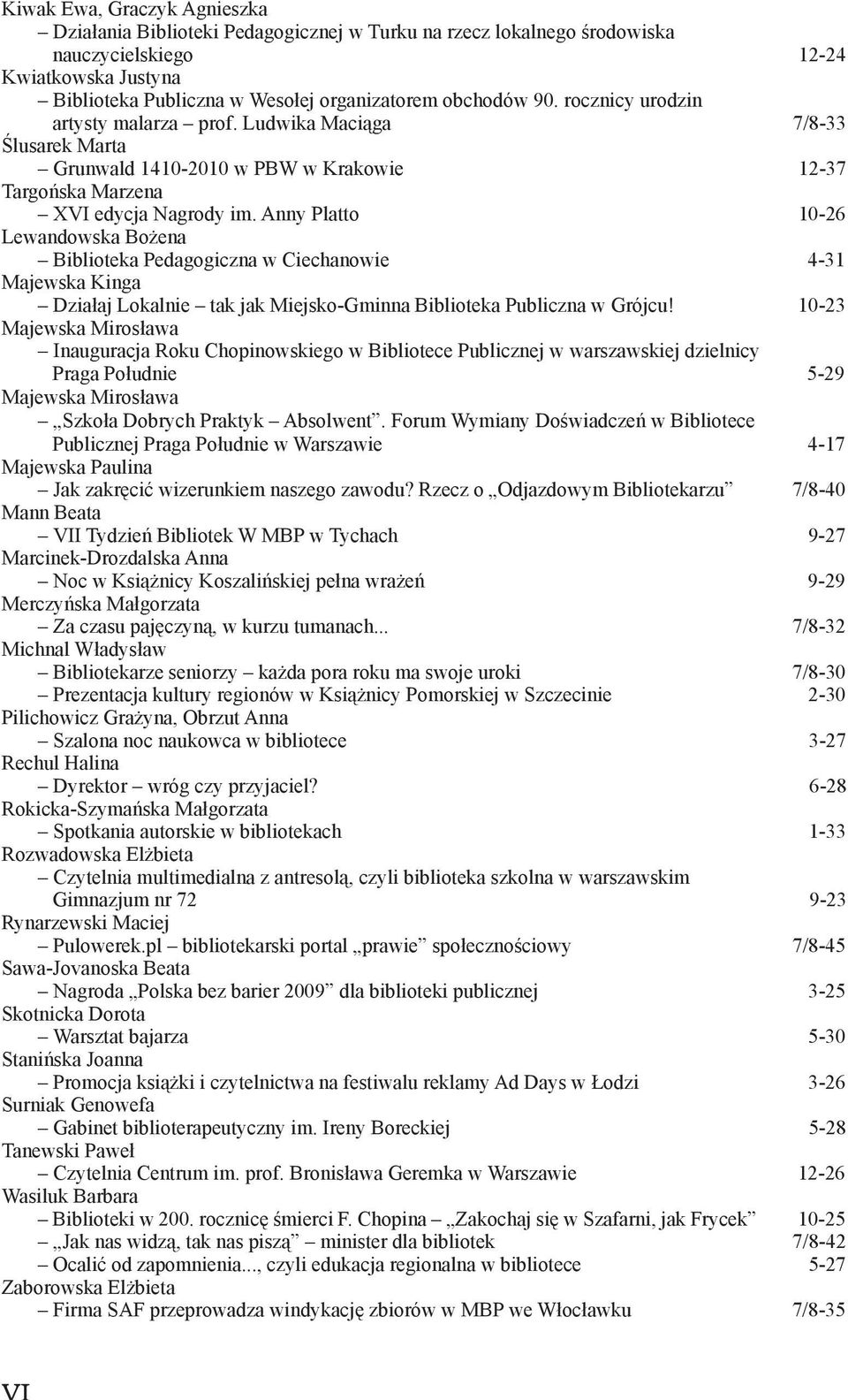 Anny Platto 10-26 Lewandowska Bożena Biblioteka Pedagogiczna w Ciechanowie 4-31 Majewska Kinga Działaj Lokalnie tak jak Miejsko-Gminna Biblioteka Publiczna w Grójcu!