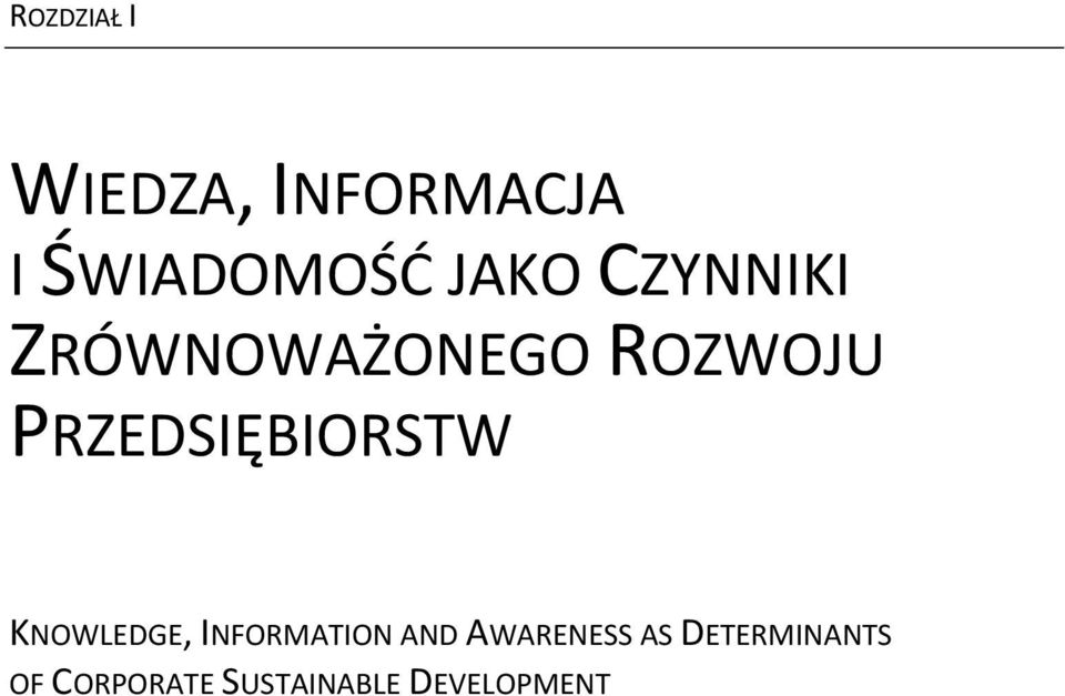 PRZEDSIĘBIORSTW KNOWLEDGE, INFORMATION AND