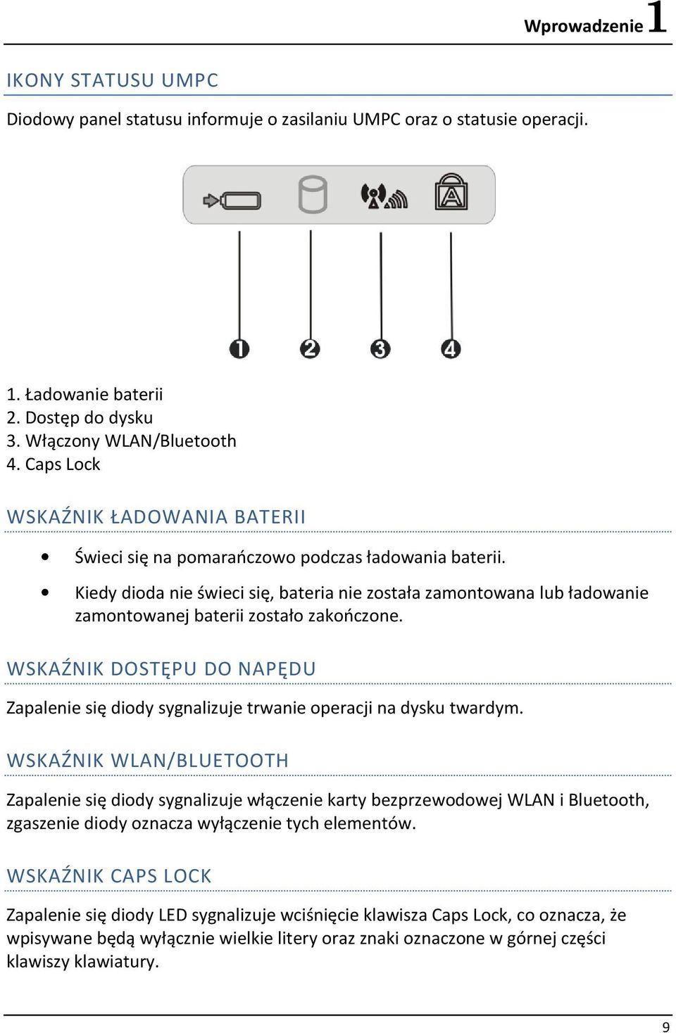 Kiedy dioda nie świeci się, bateria nie została zamontowana lub ładowanie zamontowanej baterii zostało zakończone.