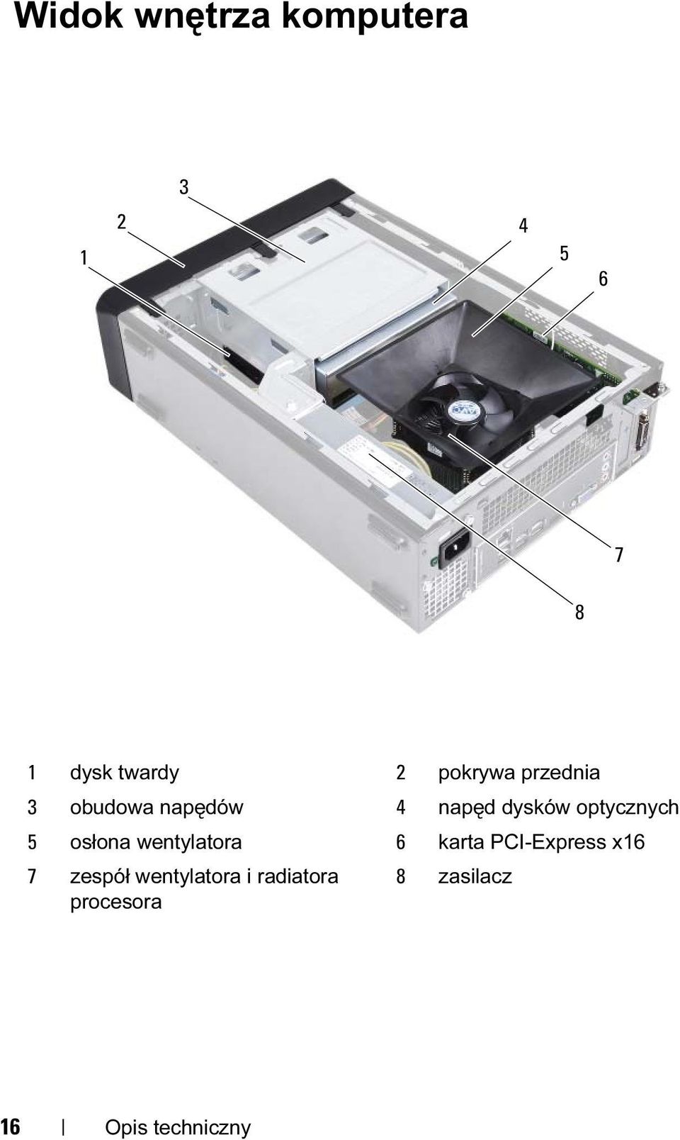 optycznych 5 osłona wentylatora 6 karta PCI-Express x16 7