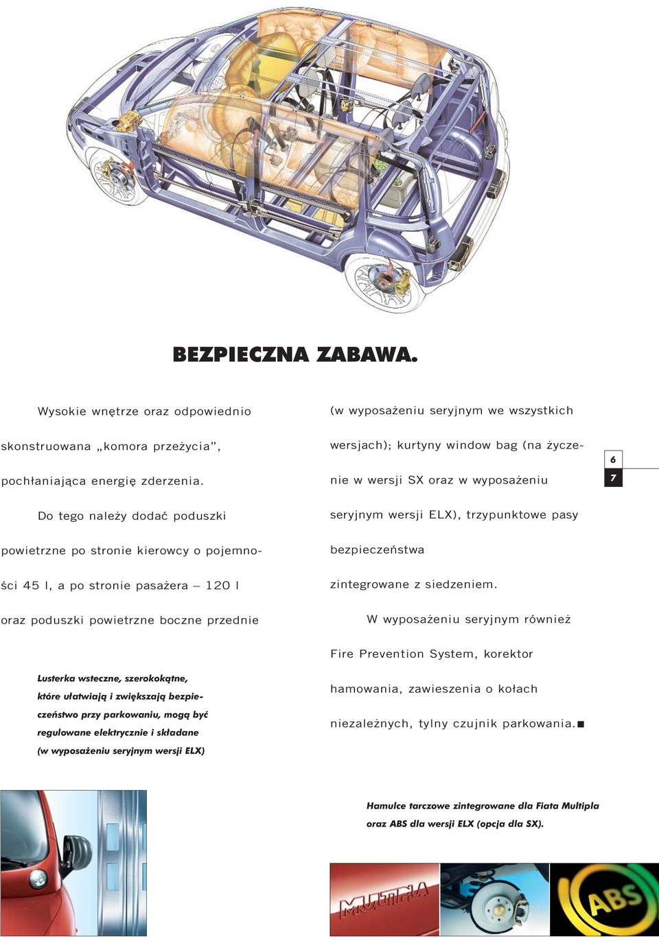 bezpieczeƒstwa Êci 45 l, a po stronie pasa era 120 l zintegrowane z siedzeniem.