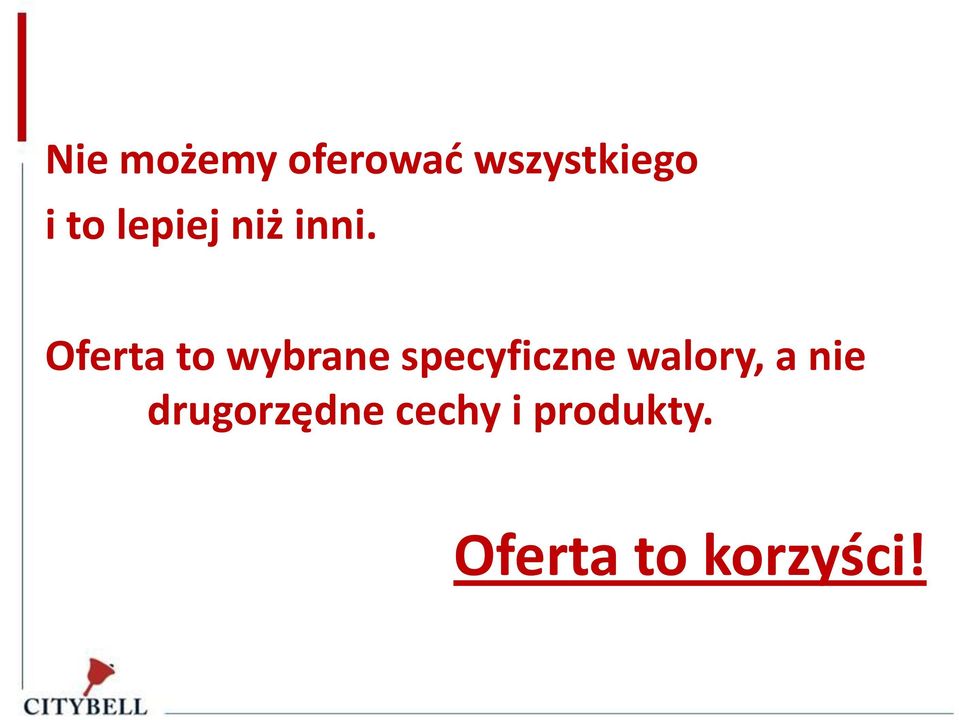 Oferta to wybrane specyficzne