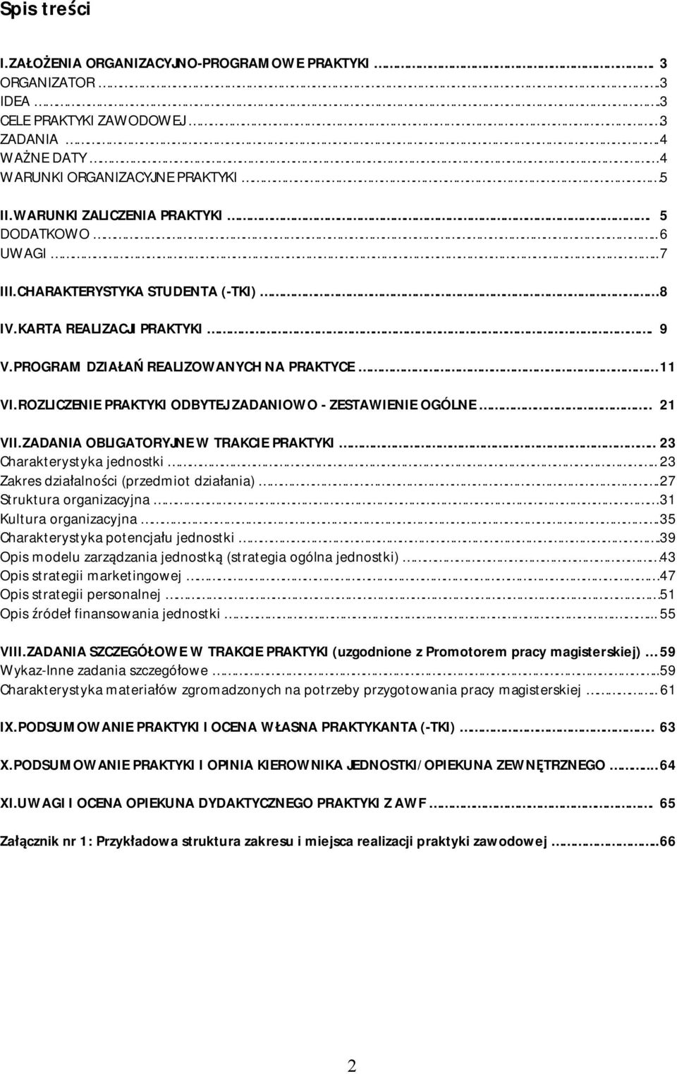 ROZLICZENIE PRAKTYKI ODBYTEJ ZADANIOWO - ZESTAWIENIE OGÓLNE.. 21 VII.ZADANIA OBLIGATORYJNE W TRAKCIE PRAKTYKI.. 23 Charakterystyka jednostki.. 23 Zakres działalności (przedmiot działania).