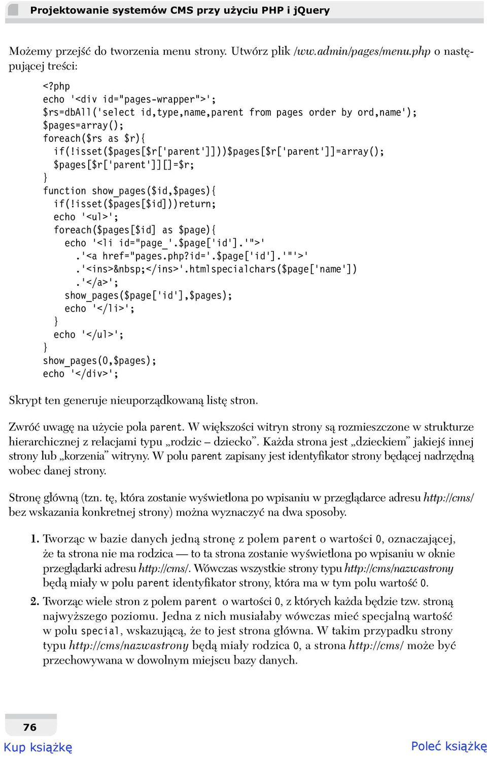 isset($pages[$r['parent']]))$pages[$r['parent']]=array(); $pages[$r['parent']][]=$r; } function show_pages($id,$pages){ if(!