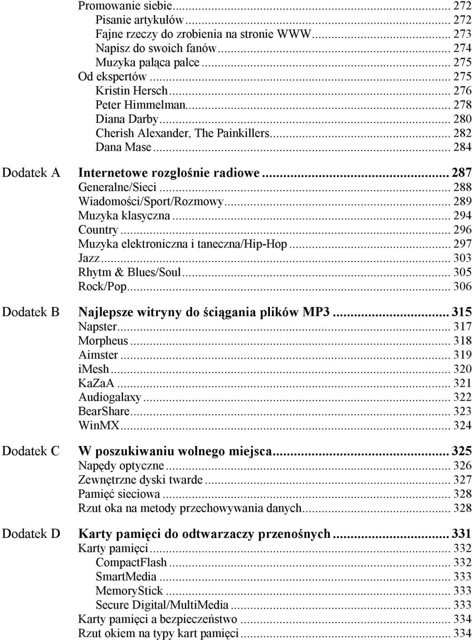 .. 288 Wiadomości/Sport/Rozmowy... 289 Muzyka klasyczna... 294 Country... 296 Muzyka elektroniczna i taneczna/hip-hop... 297 Jazz... 303 Rhytm & Blues/Soul... 305 Rock/Pop.