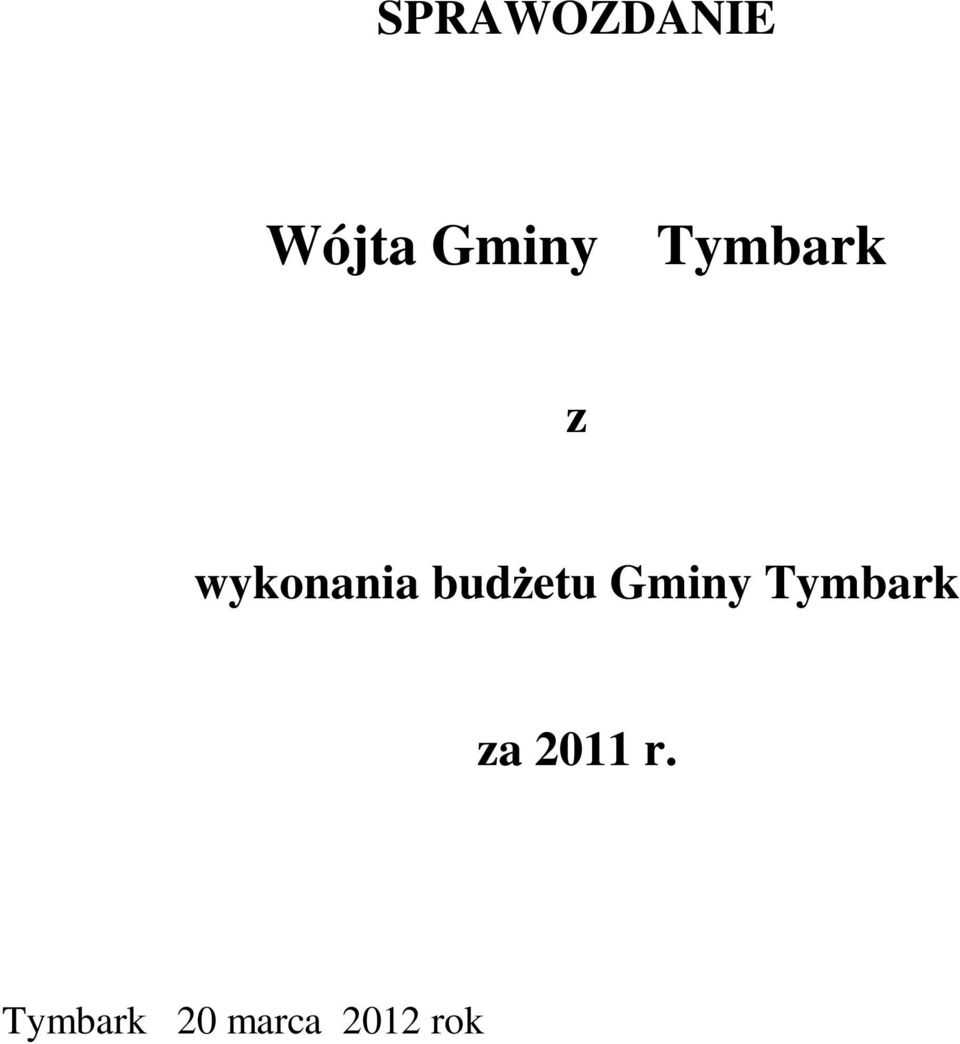 etu Gminy Tymbark za 2011