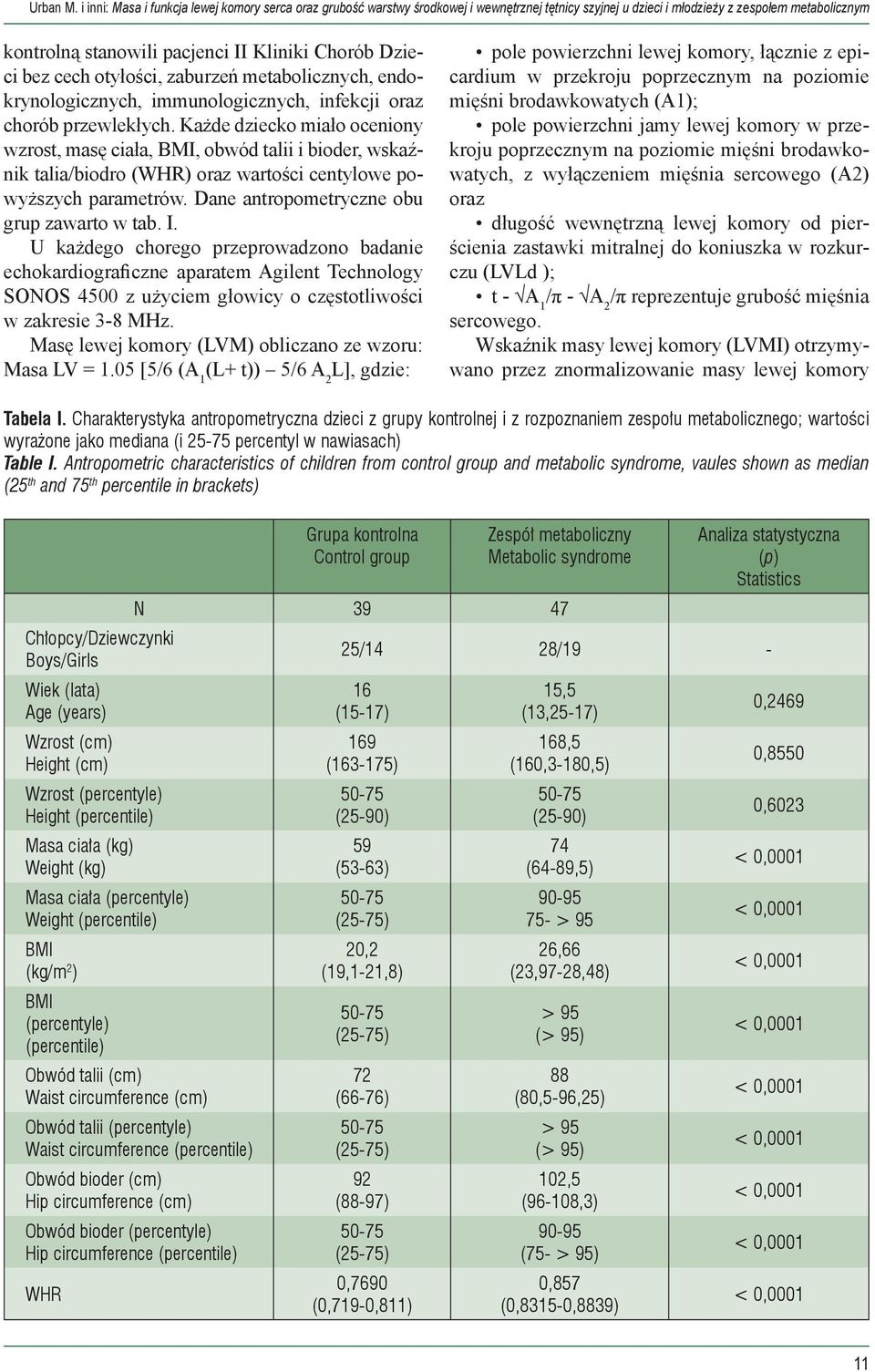 Dzieci bez cech otyłości, zaburzeń metabolicznych, endokrynologicznych, immunologicznych, infekcji oraz chorób przewlekłych.