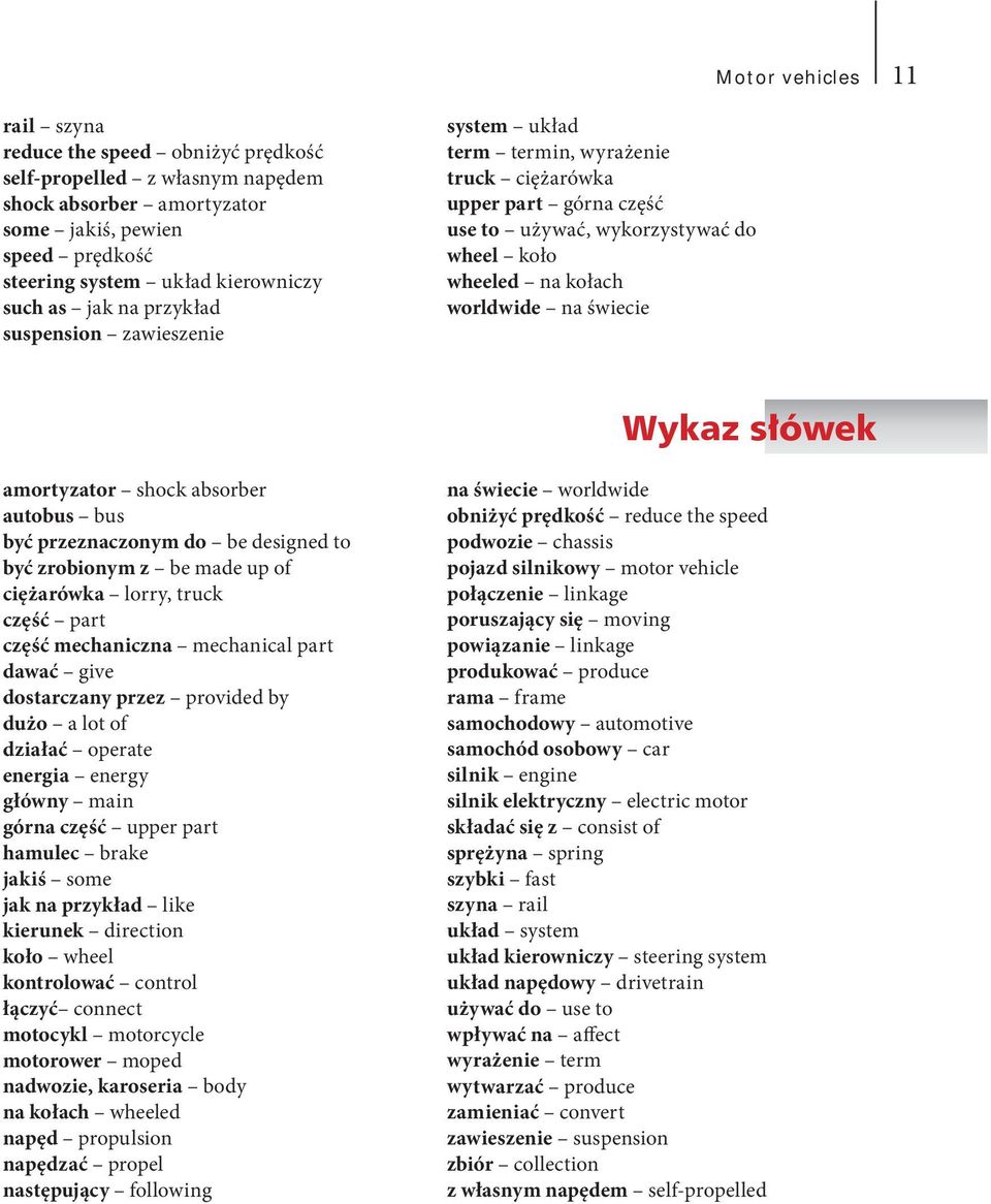 amortyzator shock absorber autobus bus być przeznaczonym do be designed to być zrobionym z be made up of ciężarówka lorry, truck część part część mechaniczna mechanical part dawać give dostarczany